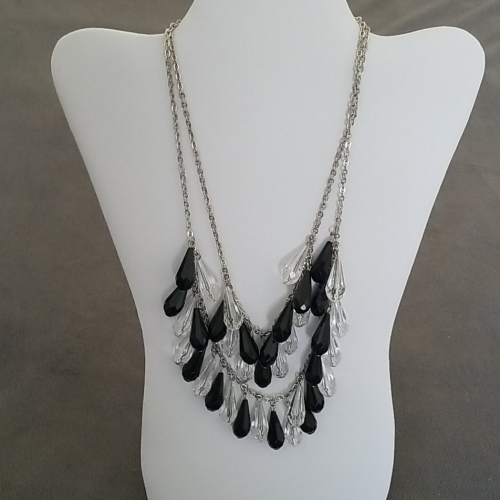 Two Strand Teardrop Bead Statement Necklace